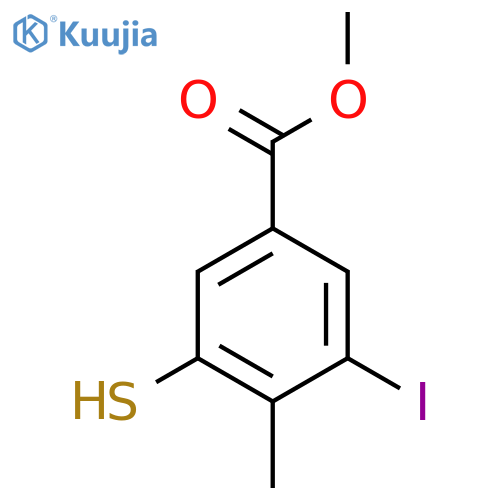 Methyl 3-iodo-4-methyl-5-sulfanylbenzoate structure