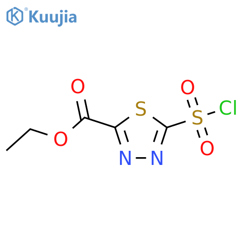 Ethyl 5-(chlorosulfonyl)-1,3,4-thiadiazole-2-carboxylate structure