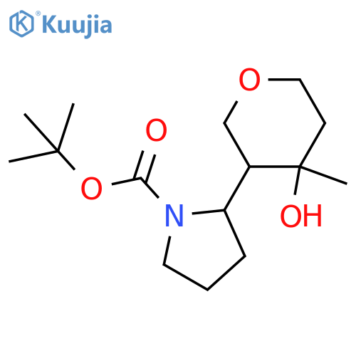 tert-butyl 2-(4-hydroxy-4-methyloxan-3-yl)pyrrolidine-1-carboxylate structure