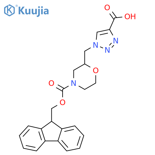 1-(4-{(9H-fluoren-9-yl)methoxycarbonyl}morpholin-2-yl)methyl-1H-1,2,3-triazole-4-carboxylic acid structure