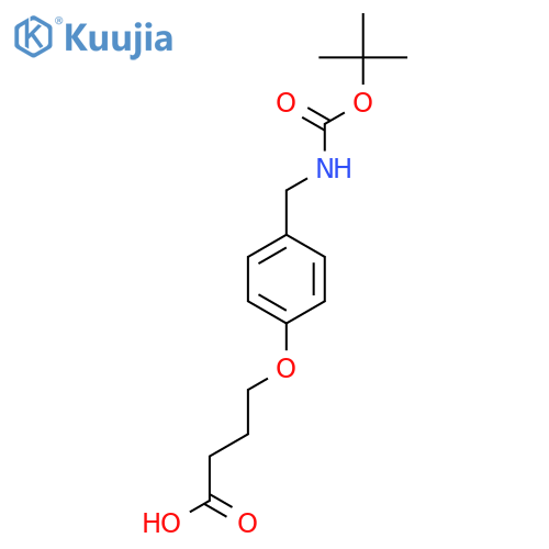 4-4-({(tert-butoxy)carbonylamino}methyl)phenoxybutanoic acid structure