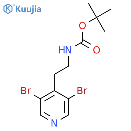 tert-butyl N-2-(3,5-dibromopyridin-4-yl)ethylcarbamate structure