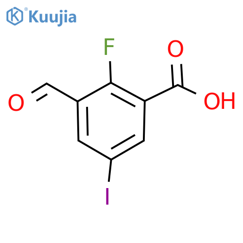 Benzoic acid, 2-fluoro-3-formyl-5-iodo- structure