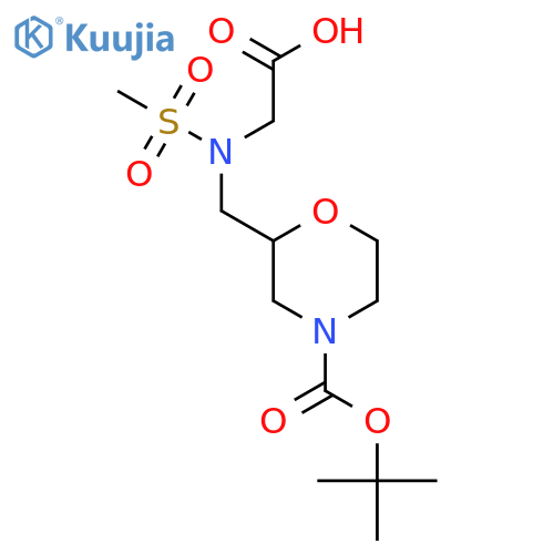 2-N-({4-(tert-butoxy)carbonylmorpholin-2-yl}methyl)methanesulfonamidoacetic acid structure