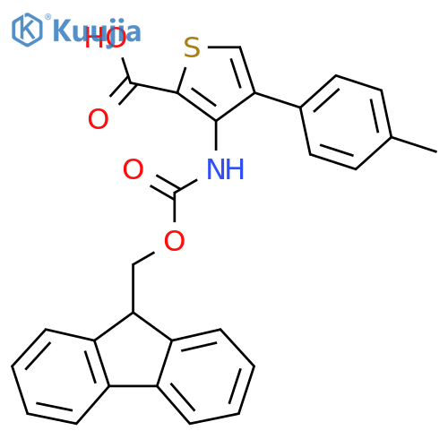 3-({[(9H-fluoren-9-yl)methoxy]carbonyl}amino)-4-(4-methylphenyl)thiophene-2-carboxylic acid structure