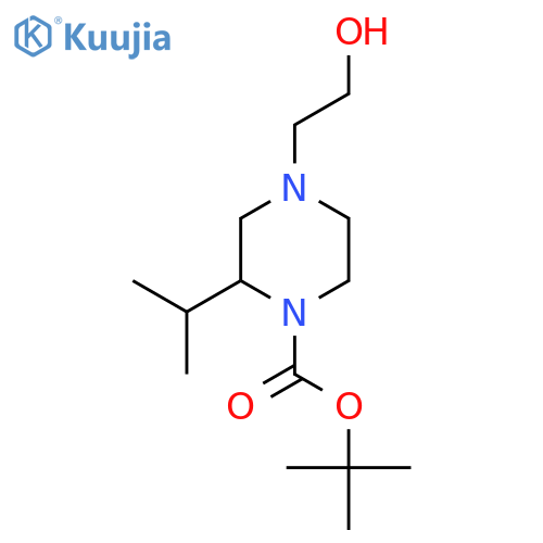 Tert-butyl 4-(2-hydroxyethyl)-2-(propan-2-yl)piperazine-1-carboxylate structure