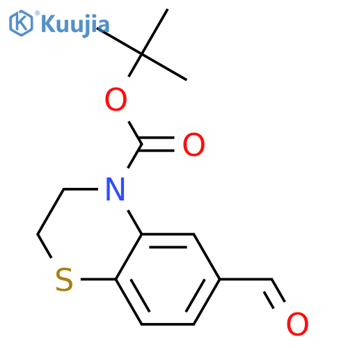 tert-butyl 6-formyl-3,4-dihydro-2H-1,4-benzothiazine-4-carboxylate structure