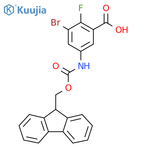3-bromo-5-({[(9H-fluoren-9-yl)methoxy]carbonyl}amino)-2-fluorobenzoic acid structure