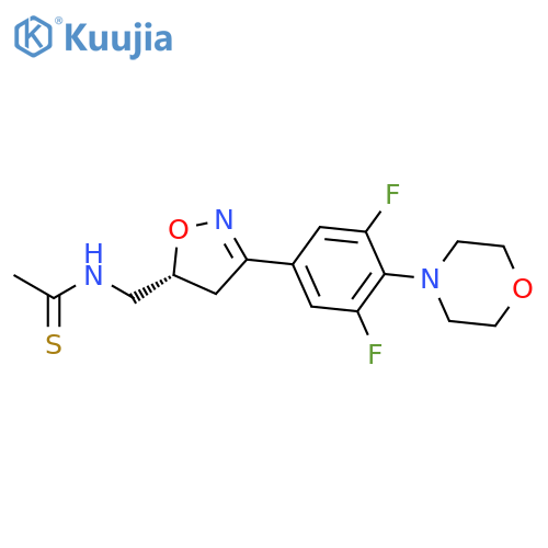 Ethanethioamide,N-[[(5R)-3-[3,5-difluoro-4-(4-morpholinyl)phenyl]-4,5-dihydro-5-isoxazolyl]methyl]- structure
