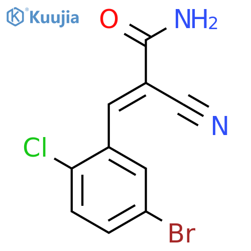 3-(5-bromo-2-chlorophenyl)-2-cyanoprop-2-enamide structure