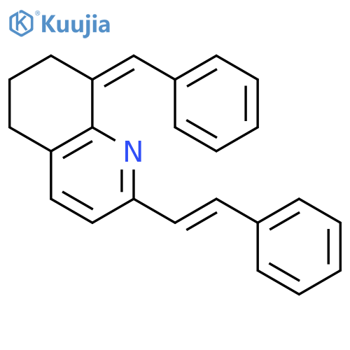 Quinoline, 5,6,7,8-tetrahydro-2-(2-phenylethenyl)-8-(phenylmethylene)- structure