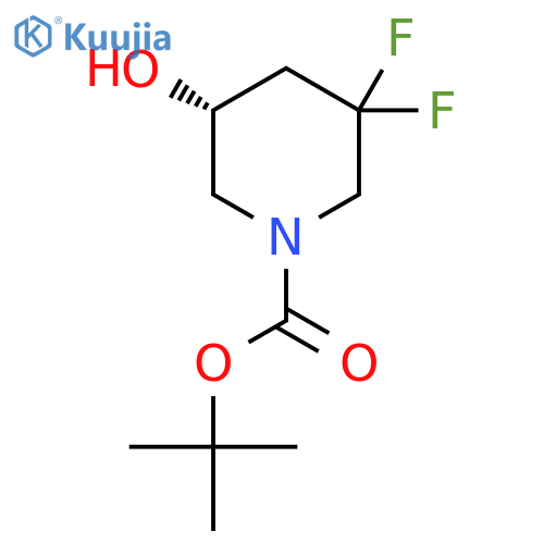 (R)-3,3-Difluoro-5-hydroxy-piperidine-1-carboxylic acid tert-butyl ester structure