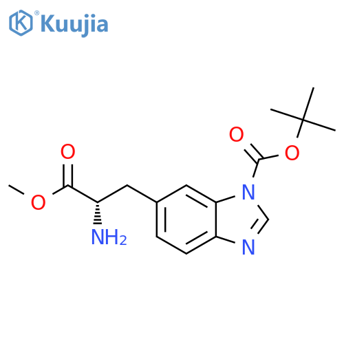 tert-butyl 6-[(2S)-2-amino-3-methoxy-3-oxo-propyl]benzimidazole-1-carboxylate structure