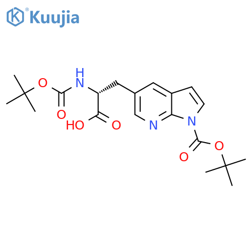(2R)-2-(tert-butoxycarbonylamino)-3-(1-tert-butoxycarbonylpyrrolo[2,3-b]pyridin-5-yl)propanoic acid structure