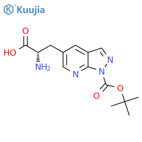 (2S)-2-amino-3-(1-tert-butoxycarbonylpyrazolo[3,4-b]pyridin-5-yl)propanoic acid structure