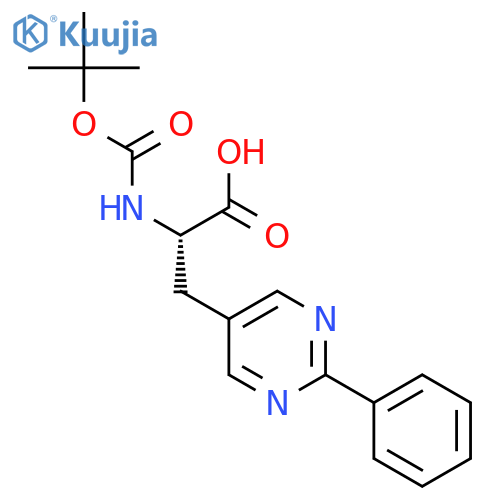 (2S)-2-(tert-butoxycarbonylamino)-3-(2-phenylpyrimidin-5-yl)propanoic acid structure