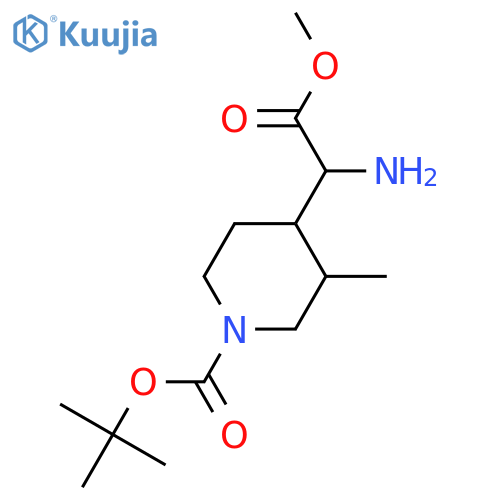 tert-butyl 4-[(1R)-1-amino-2-methoxy-2-oxo-ethyl]-3-methyl-piperidine-1-carboxylate structure