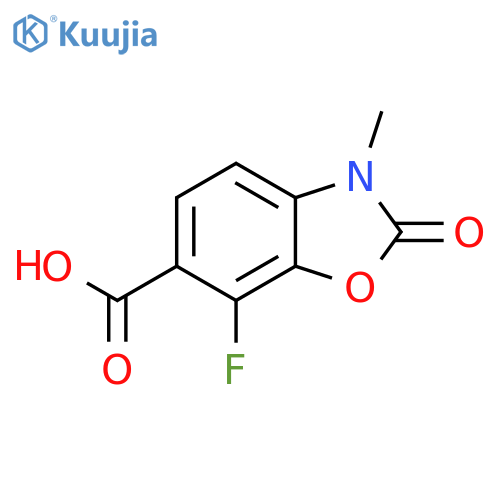 7-fluoro-3-methyl-2-oxo-1,3-benzoxazole-6-carboxylic acid structure