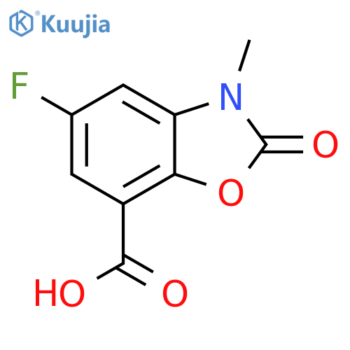 7-Benzoxazolecarboxylic acid, 5-fluoro-2,3-dihydro-3-methyl-2-oxo- structure