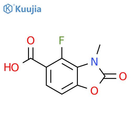 4-fluoro-3-methyl-2-oxo-1,3-benzoxazole-5-carboxylic acid structure