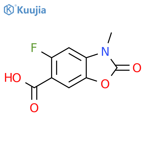 6-Benzoxazolecarboxylic acid, 5-fluoro-2,3-dihydro-3-methyl-2-oxo- structure