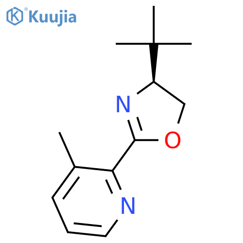 Pyridine, 2-[(4S)-4-(1,1-dimethylethyl)-4,5-dihydro-2-oxazolyl]-3-methyl- structure