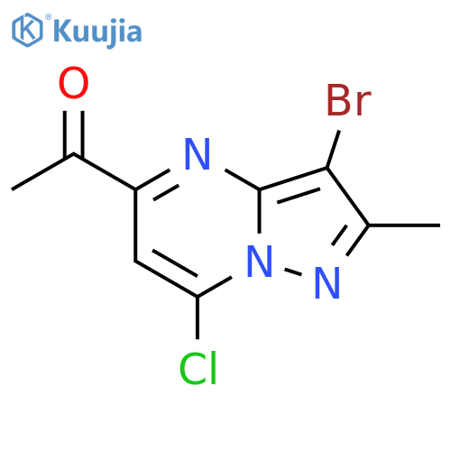 1-(3-bromo-7-chloro-2-methyl-pyrazolo[1,5-a]pyrimidin-5-yl)ethanone structure