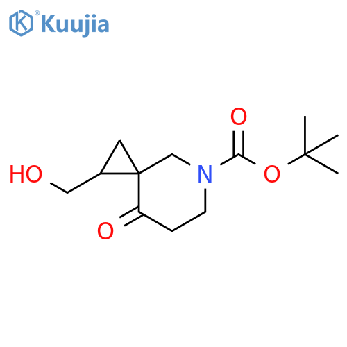 tert-butyl 2-(hydroxymethyl)-8-oxo-5-azaspiro[2.5]octane-5-carboxylate structure