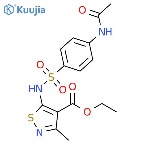 4-Isothiazolecarboxylic acid, 5-[[[4-(acetylamino)phenyl]sulfonyl]amino]-3-methyl-, ethyl ester structure