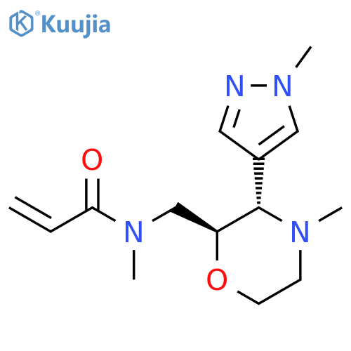 rac-N-methyl-N-{[(2R,3R)-4-methyl-3-(1-methyl-1H-pyrazol-4-yl)morpholin-2-yl]methyl}prop-2-enamide structure