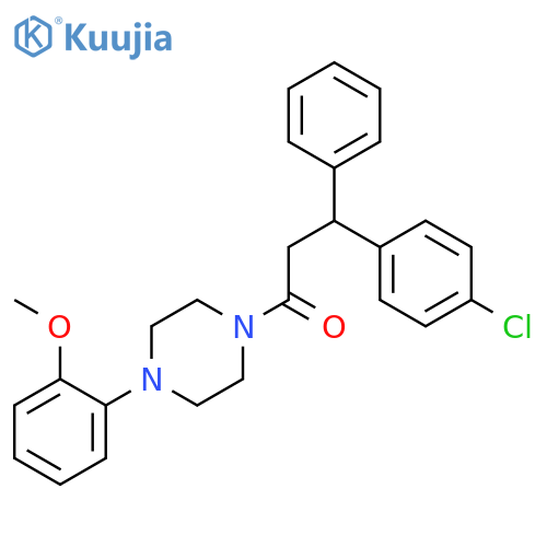 1-Propanone,3-(4-chlorophenyl)-1-[4-(2-methoxyphenyl)-1-piperazinyl]-3-phenyl- structure
