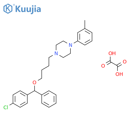 1-{4-[(4-chlorophenyl)(phenyl)methoxy]butyl}-4-(3-methylphenyl)piperazine ethanedioate (1:1) structure