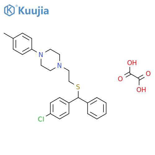1-(2-{[(4-chlorophenyl)(phenyl)methyl]sulfanyl}ethyl)-4-(4-methylphenyl)piperazine ethanedioate (1:1) structure