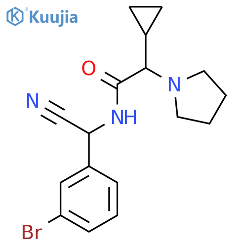 N-[(3-bromophenyl)(cyano)methyl]-2-cyclopropyl-2-(pyrrolidin-1-yl)acetamide structure