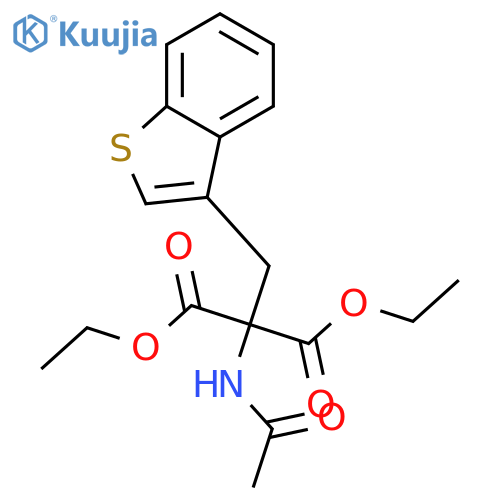 Propanedioicacid, 2-(acetylamino)-2-(benzo[b]thien-3-ylmethyl)-, 1,3-diethyl ester structure