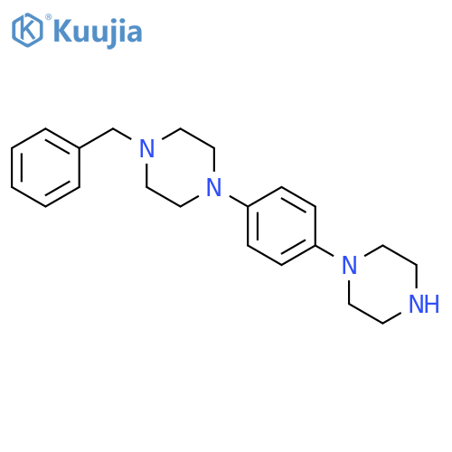Piperazine, 1-(phenylmethyl)-4-[4-(1-piperazinyl)phenyl]- structure