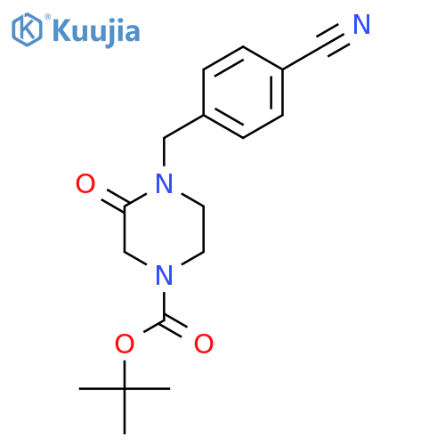 tert-butyl 4-(4-cyanophenyl)methyl-3-oxopiperazine-1-carboxylate structure