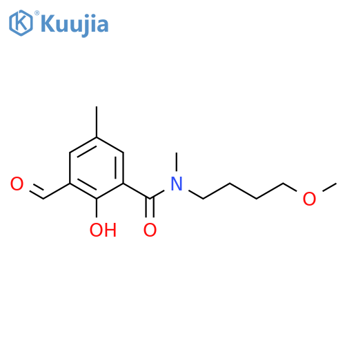 3-formyl-2-hydroxy-N-(4-methoxybutyl)-N,5-dimethylbenzamide structure