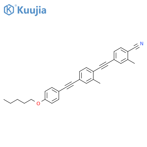 Benzonitrile,2-methyl-4-[[2-methyl-4-[[4-(pentyloxy)phenyl]ethynyl]phenyl]ethynyl]- structure