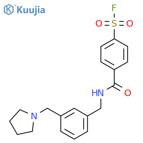 4-[({3-[(Pyrrolidin-1-yl)methyl]phenyl}methyl)carbamoyl]benzene-1-sulfonyl fluoride structure