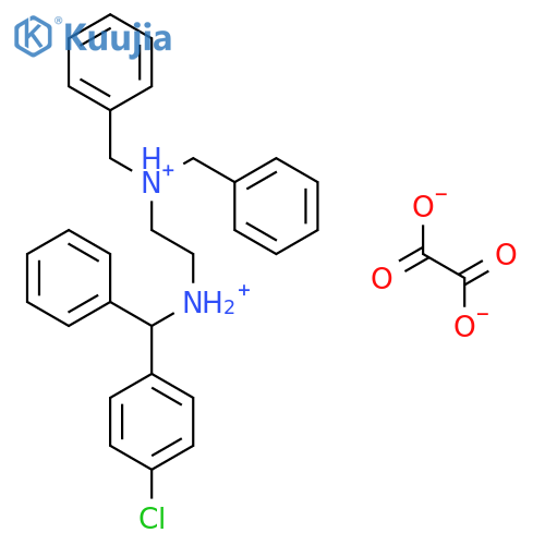 N,N-dibenzyl-N'-[(4-chlorophenyl)(phenyl)methyl]ethane-1,2-diaminium ethanedioate structure