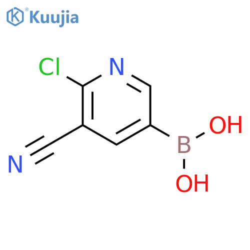 (6-chloro-5-cyanopyridin-3-yl)boronic acid structure