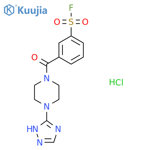 3-[4-(1H-1,2,4-triazol-3-yl)piperazine-1-carbonyl]benzene-1-sulfonyl fluoride hydrochloride structure