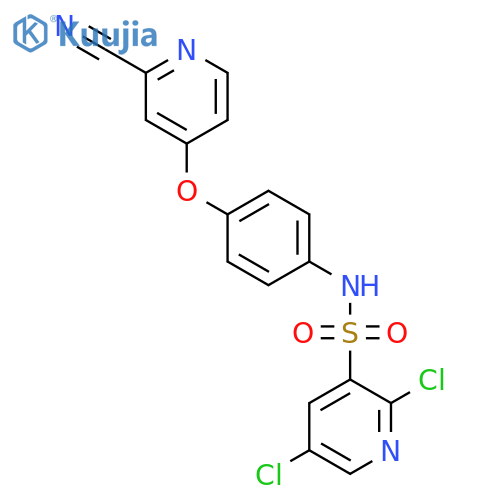 2,5-dichloro-N-{4-[(2-cyanopyridin-4-yl)oxy]phenyl}pyridine-3-sulfonamide structure