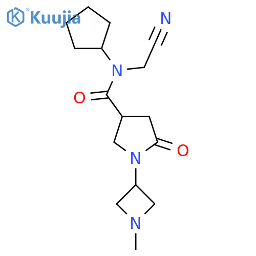 N-(cyanomethyl)-N-cyclopentyl-1-(1-methylazetidin-3-yl)-5-oxopyrrolidine-3-carboxamide structure