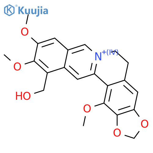 Benzo[g]-1,3-benzodioxolo[5,6-a]quinolizinium,5,6-dihydro-12-(hydroxymethyl)-10,11,14-trimethoxy- structure