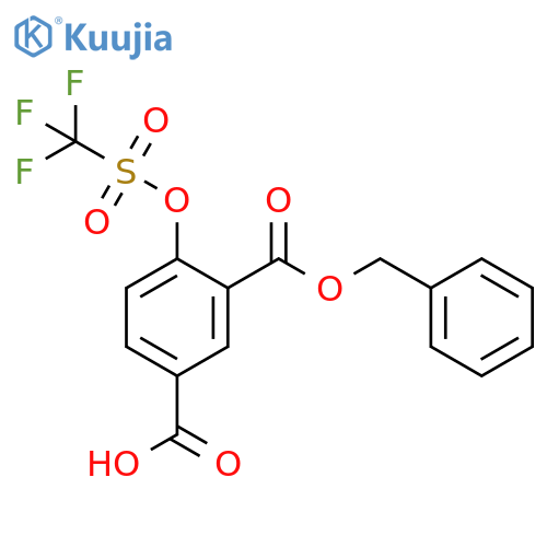 1,3-Benzenedicarboxylic acid, 4-[[(trifluoromethyl)sulfonyl]oxy]-,3-(phenylmethyl) ester structure