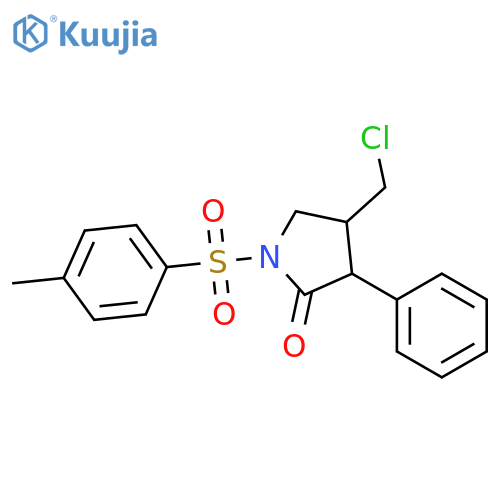 2-Pyrrolidinone, 4-(chloromethyl)-1-[(4-methylphenyl)sulfonyl]-3-phenyl-, (3R,4S)-rel- structure