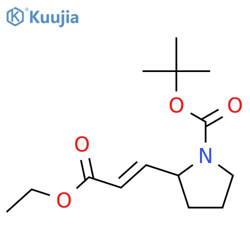1-Pyrrolidinecarboxylic acid, 2-(3-ethoxy-3-oxo-1-propenyl)-,1,1-dimethylethyl ester, (2S)- structure