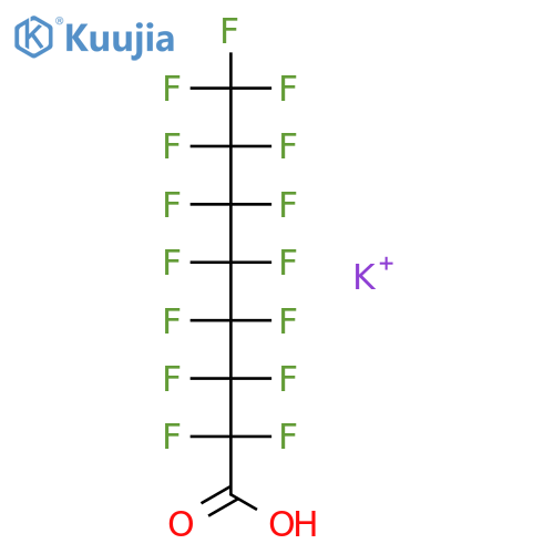 Octanoic acid,2,2,3,3,4,4,5,5,6,6,7,7,8,8,8-pentadecafluoro-, potassium salt (1:1) structure